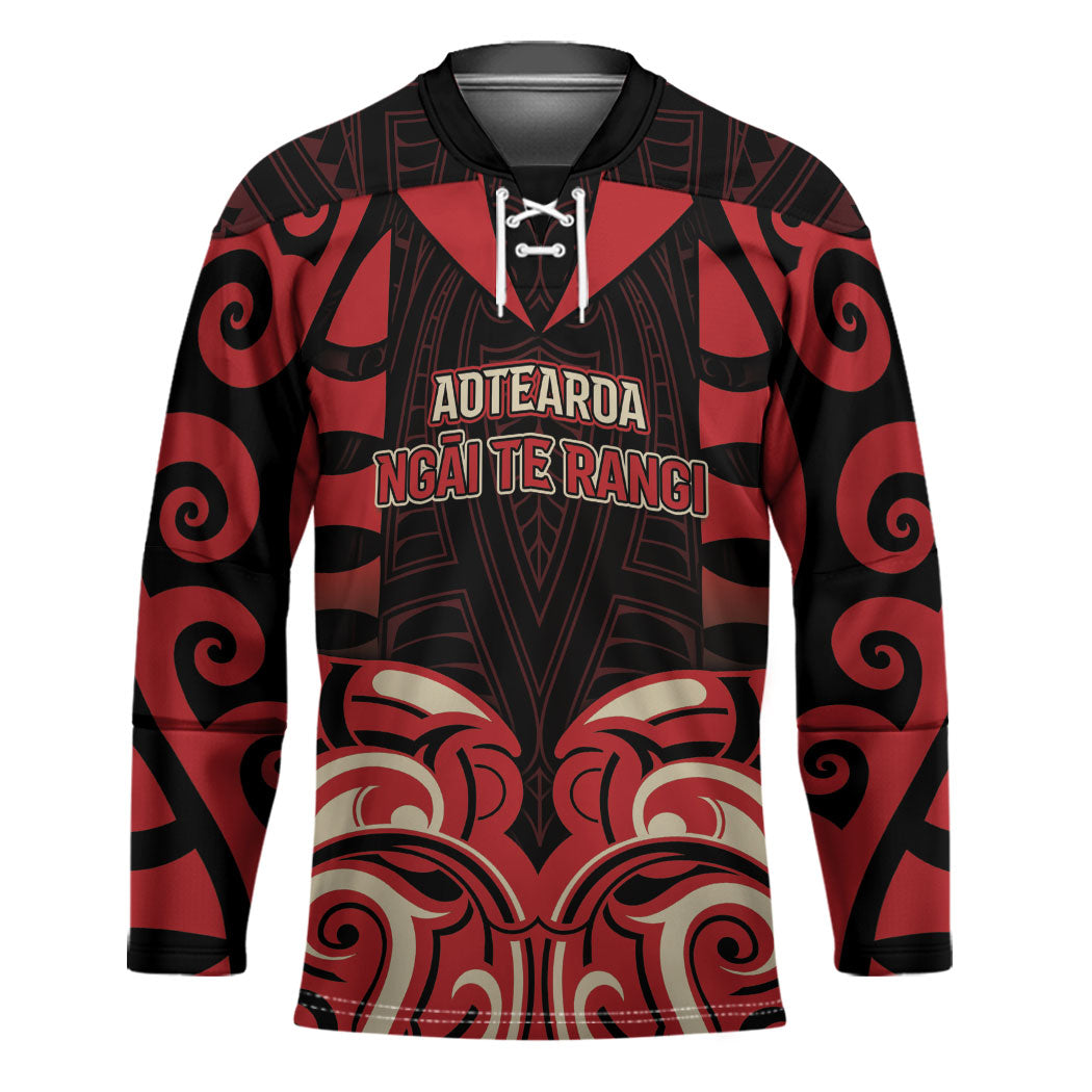 Custom Aotearoa Ngai Te Rangi Hockey Jersey New Zealand Traditional Maori Pattern