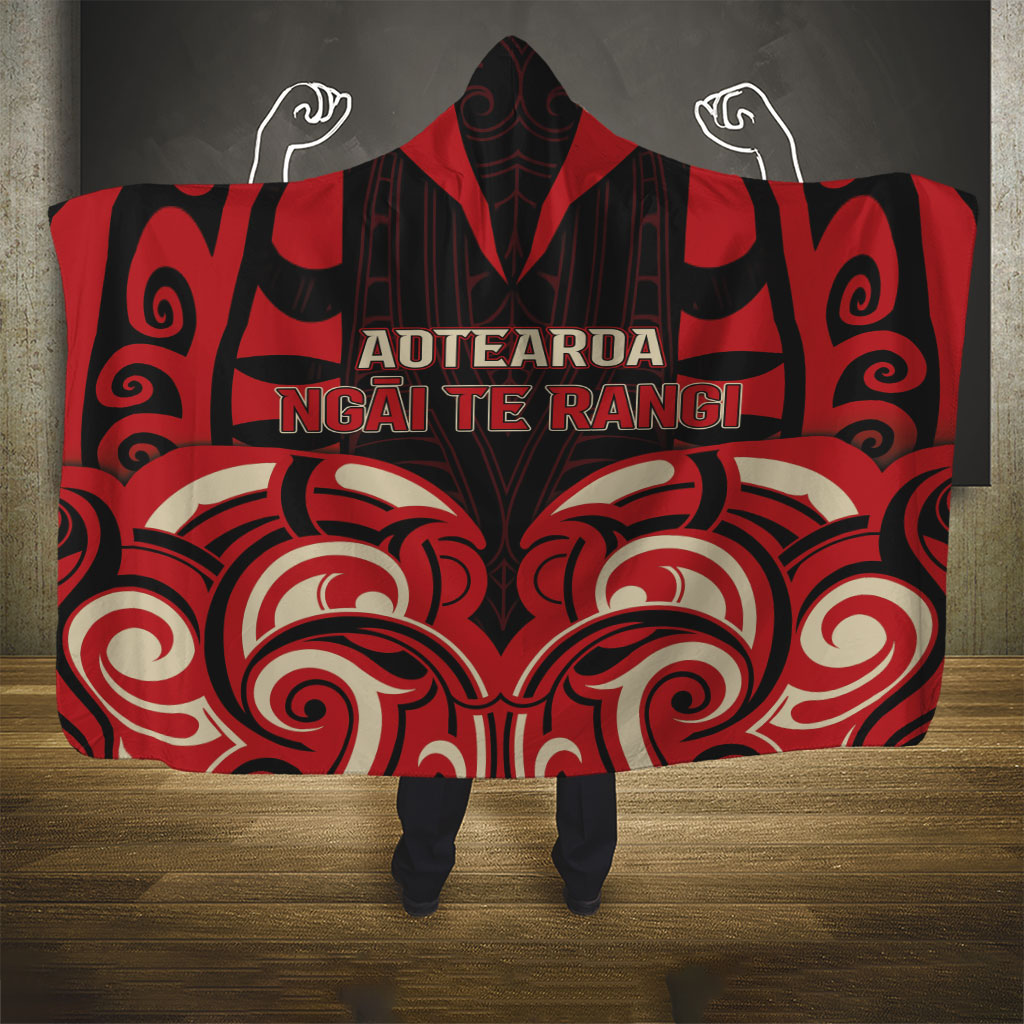 Aotearoa Ngai Te Rangi Hooded Blanket New Zealand Traditional Maori Pattern