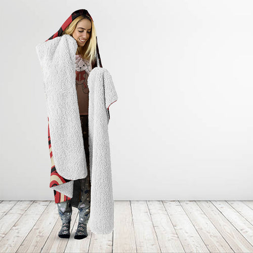 Aotearoa Ngai Te Rangi Hooded Blanket New Zealand Traditional Maori Pattern