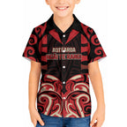 Custom Aotearoa Ngai Te Rangi Kid Hawaiian Shirt New Zealand Traditional Maori Pattern
