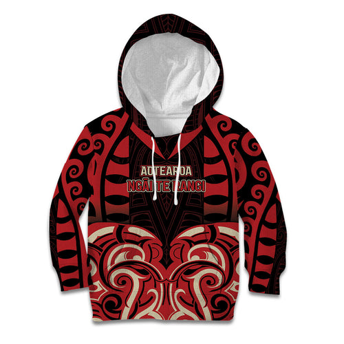 Custom Aotearoa Ngai Te Rangi Kid Hoodie New Zealand Traditional Maori Pattern