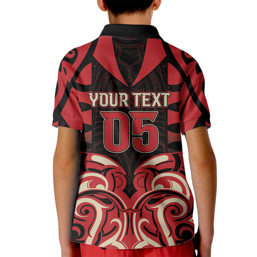 Custom Aotearoa Ngai Te Rangi Kid Polo Shirt New Zealand Traditional Maori Pattern