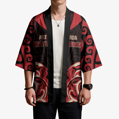 Custom Aotearoa Ngai Te Rangi Kimono New Zealand Traditional Maori Pattern