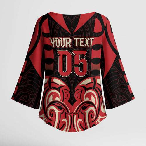 Custom Aotearoa Ngai Te Rangi Kimono Sleeve Blouse New Zealand Traditional Maori Pattern