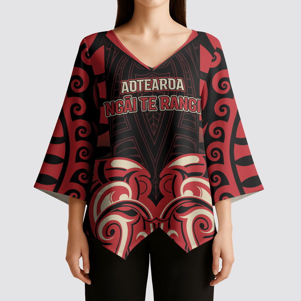 Custom Aotearoa Ngai Te Rangi Kimono Sleeve Blouse New Zealand Traditional Maori Pattern