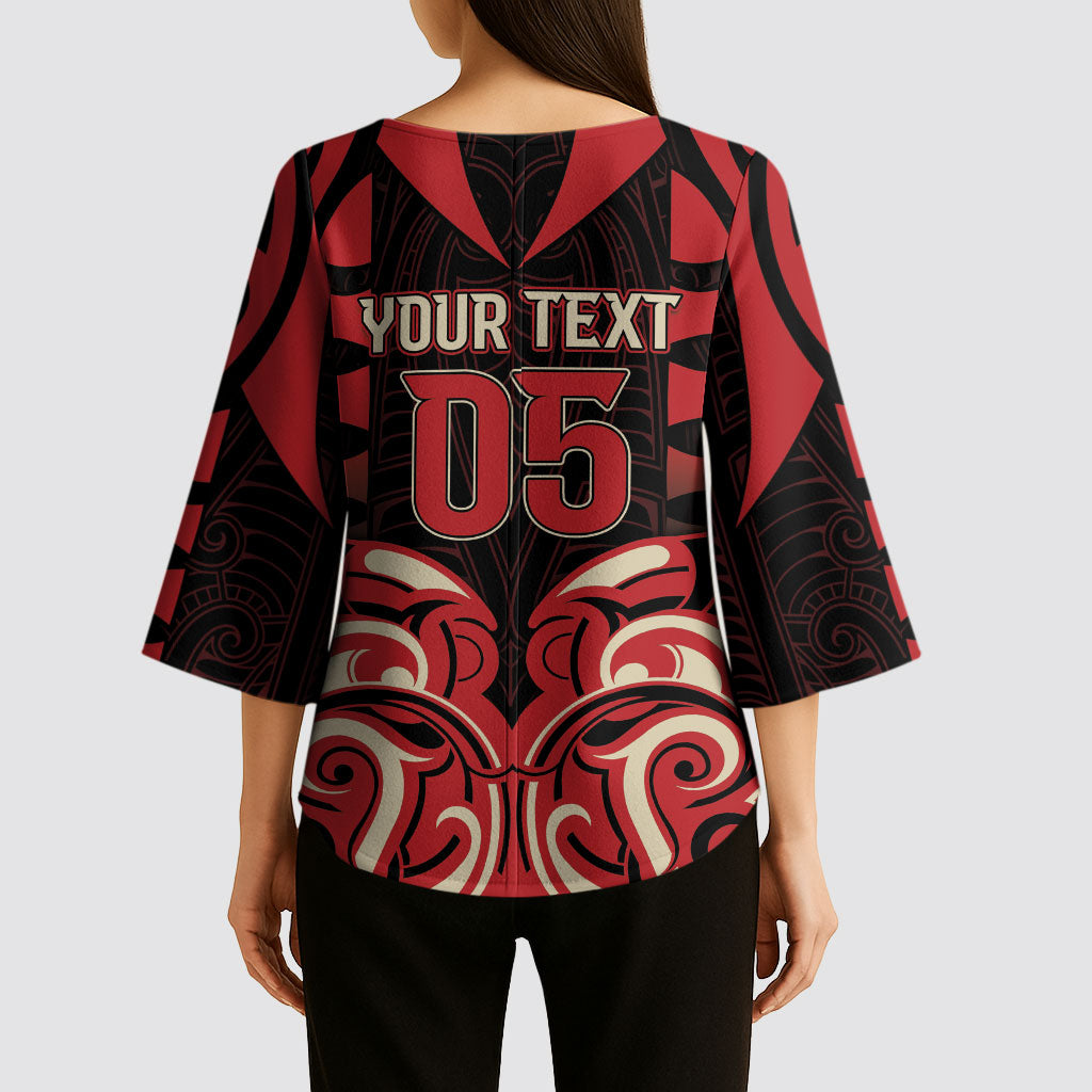 Custom Aotearoa Ngai Te Rangi Kimono Sleeve Blouse New Zealand Traditional Maori Pattern