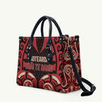 Aotearoa Ngai Te Rangi Leather Bag New Zealand Traditional Maori Pattern