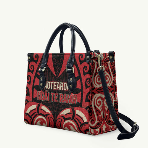 Aotearoa Ngai Te Rangi Leather Bag New Zealand Traditional Maori Pattern