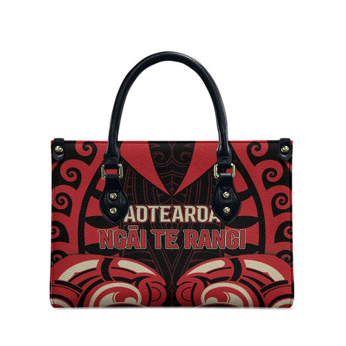 Aotearoa Ngai Te Rangi Leather Bag New Zealand Traditional Maori Pattern
