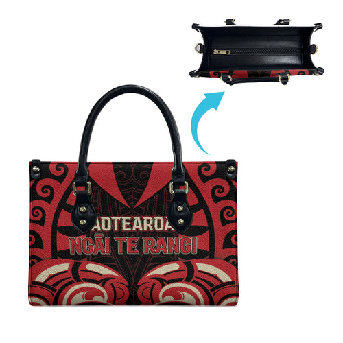 Aotearoa Ngai Te Rangi Leather Bag New Zealand Traditional Maori Pattern