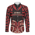 Custom Aotearoa Ngai Te Rangi Long Sleeve Button Shirt New Zealand Traditional Maori Pattern