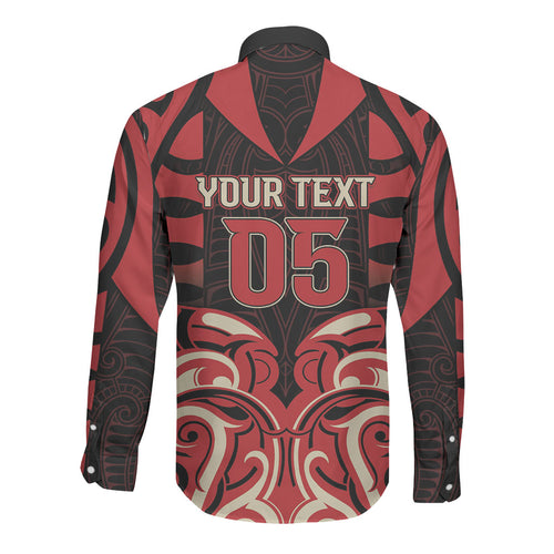 Custom Aotearoa Ngai Te Rangi Long Sleeve Button Shirt New Zealand Traditional Maori Pattern