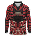 Custom Aotearoa Ngai Te Rangi Long Sleeve Polo Shirt New Zealand Traditional Maori Pattern