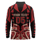Custom Aotearoa Ngai Te Rangi Long Sleeve Polo Shirt New Zealand Traditional Maori Pattern