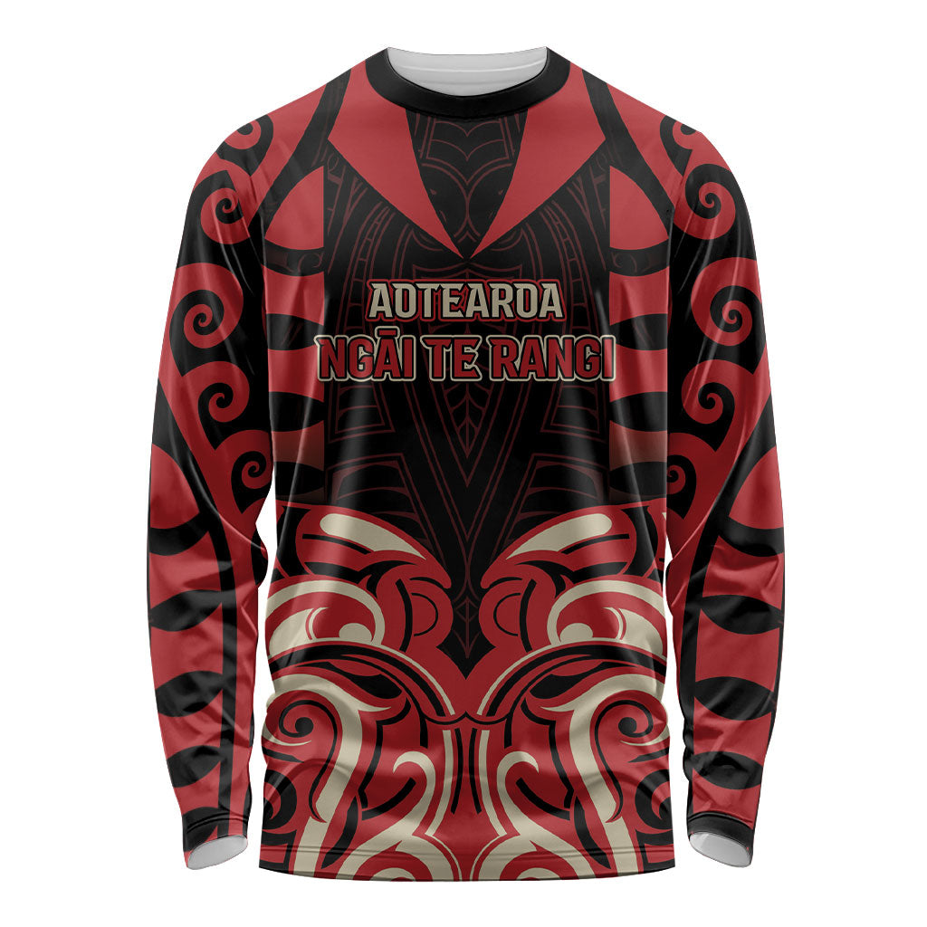 Custom Aotearoa Ngai Te Rangi Long Sleeve Shirt New Zealand Traditional Maori Pattern