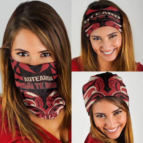 Aotearoa Ngai Te Rangi Neck Gaiter New Zealand Traditional Maori Pattern