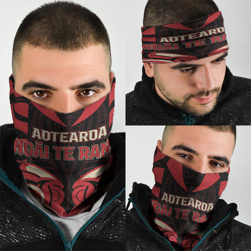 Aotearoa Ngai Te Rangi Neck Gaiter New Zealand Traditional Maori Pattern