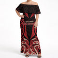 Custom Aotearoa Ngai Te Rangi Off Shoulder Maxi Dress New Zealand Traditional Maori Pattern
