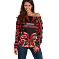 Custom Aotearoa Ngai Te Rangi Off Shoulder Sweater New Zealand Traditional Maori Pattern