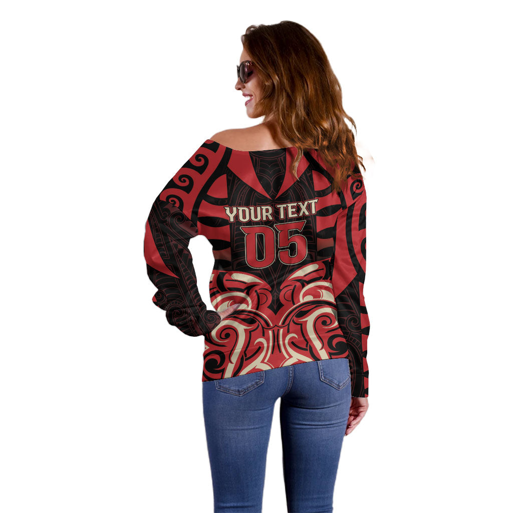 Custom Aotearoa Ngai Te Rangi Off Shoulder Sweater New Zealand Traditional Maori Pattern