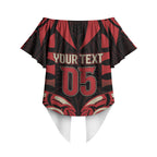 Custom Aotearoa Ngai Te Rangi Off Shoulder Wrap Waist Top New Zealand Traditional Maori Pattern