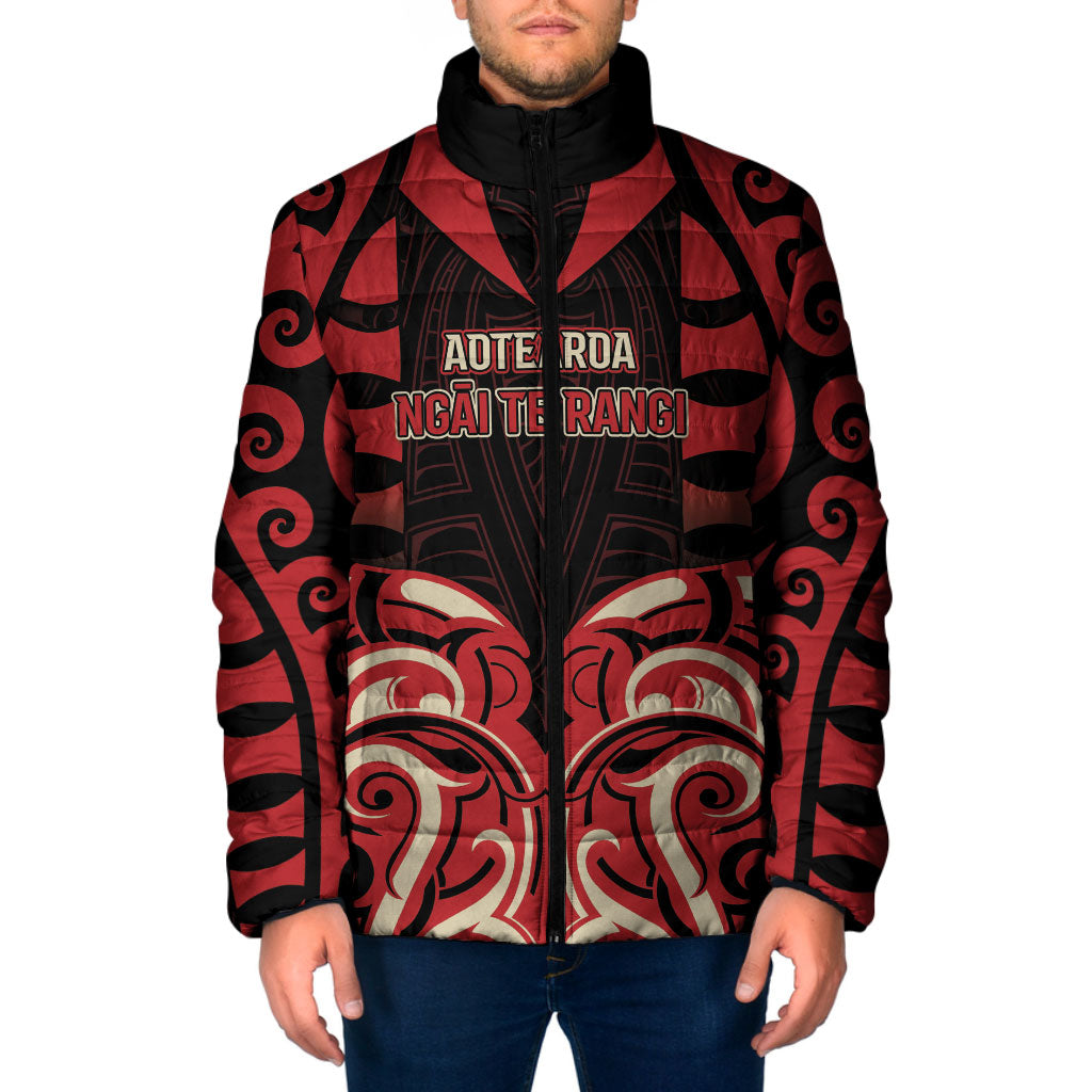 Custom Aotearoa Ngai Te Rangi Padded Jacket New Zealand Traditional Maori Pattern