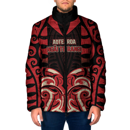 Custom Aotearoa Ngai Te Rangi Padded Jacket New Zealand Traditional Maori Pattern
