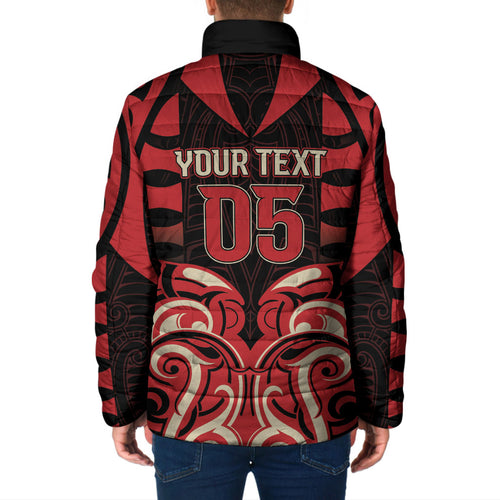 Custom Aotearoa Ngai Te Rangi Padded Jacket New Zealand Traditional Maori Pattern