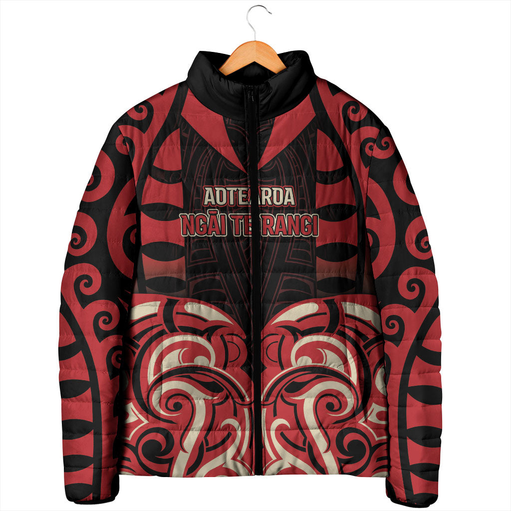 Custom Aotearoa Ngai Te Rangi Padded Jacket New Zealand Traditional Maori Pattern
