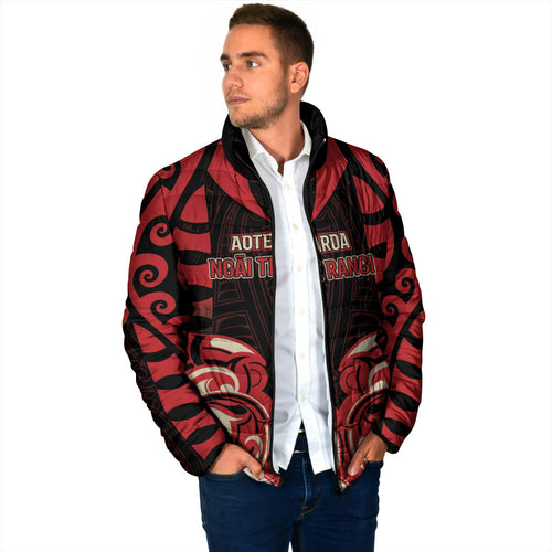 Custom Aotearoa Ngai Te Rangi Padded Jacket New Zealand Traditional Maori Pattern