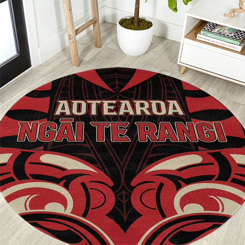 Aotearoa Ngai Te Rangi Round Carpet New Zealand Traditional Maori Pattern