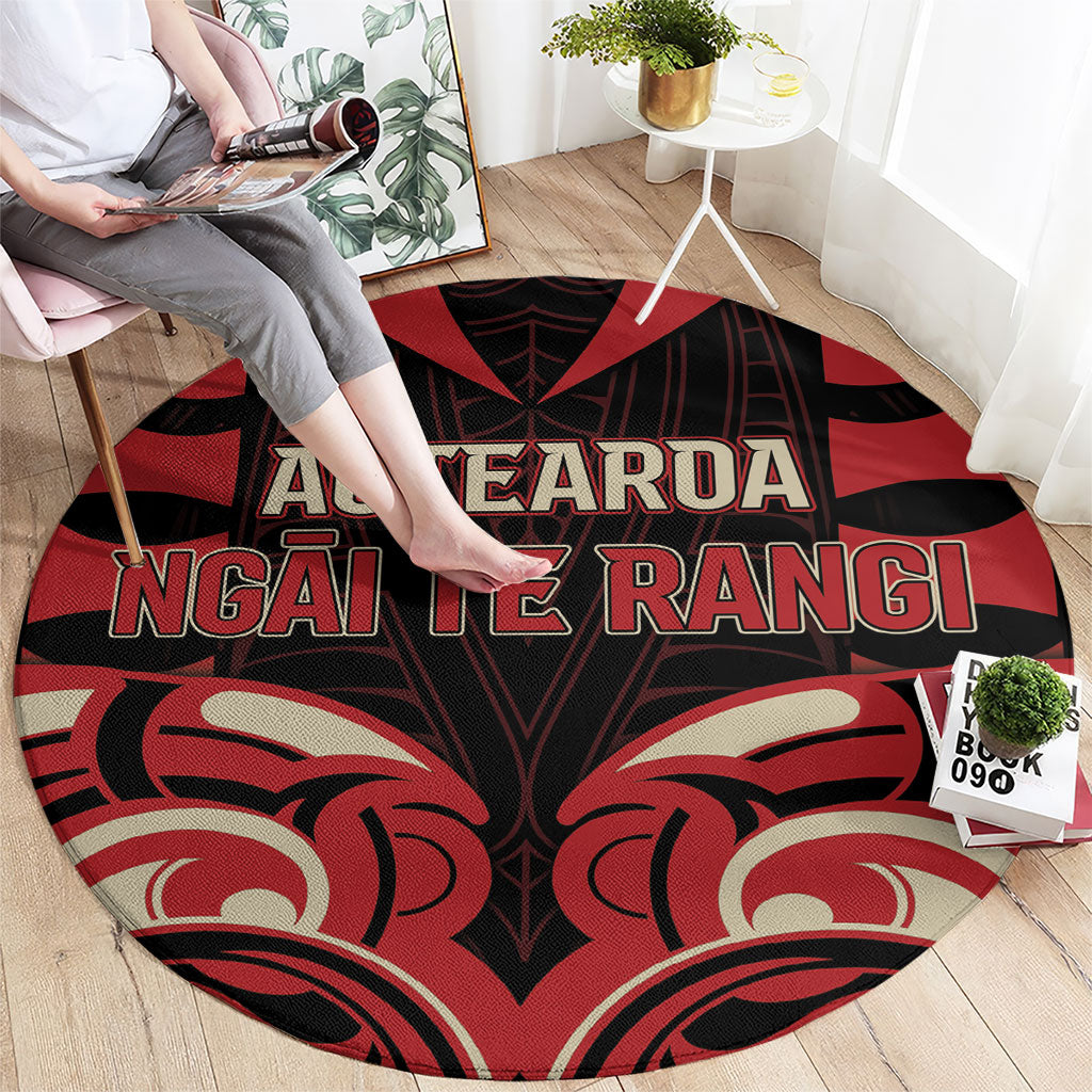 Aotearoa Ngai Te Rangi Round Carpet New Zealand Traditional Maori Pattern