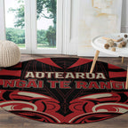 Aotearoa Ngai Te Rangi Round Carpet New Zealand Traditional Maori Pattern