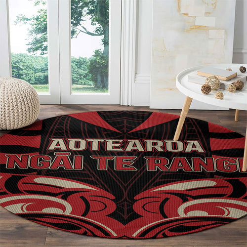 Aotearoa Ngai Te Rangi Round Carpet New Zealand Traditional Maori Pattern
