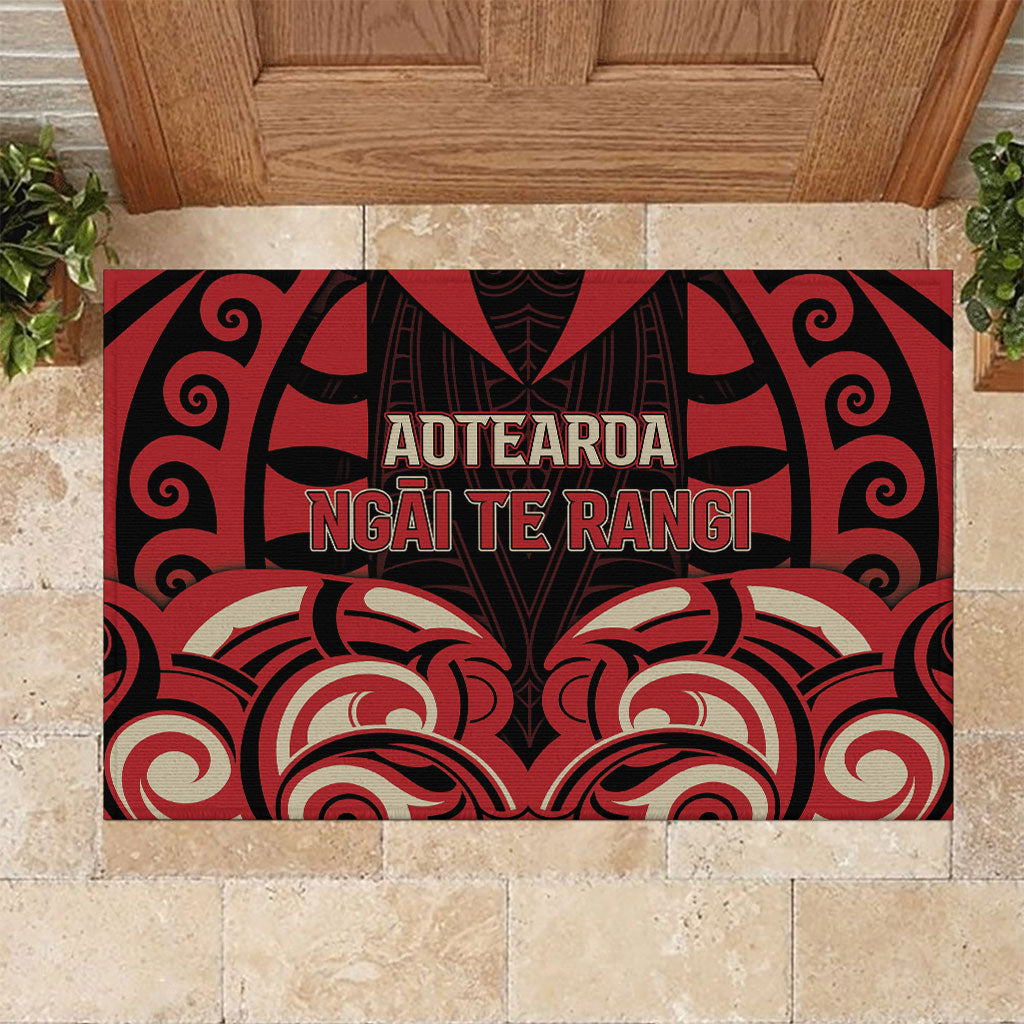 Aotearoa Ngai Te Rangi Rubber Doormat New Zealand Traditional Maori Pattern