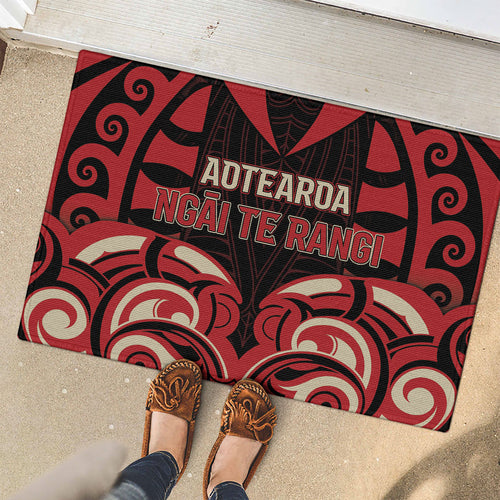Aotearoa Ngai Te Rangi Rubber Doormat New Zealand Traditional Maori Pattern