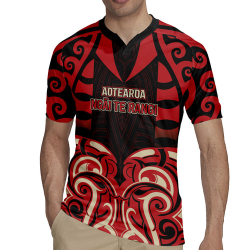 Custom Aotearoa Ngai Te Rangi Rugby Jersey New Zealand Traditional Maori Pattern