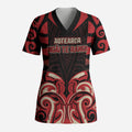 Custom Aotearoa Ngai Te Rangi Scrub Top New Zealand Traditional Maori Pattern