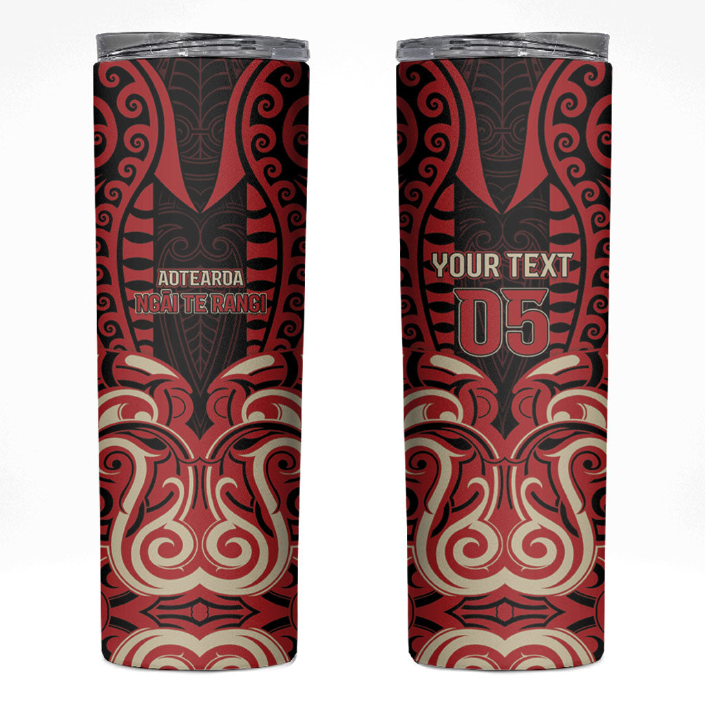 Custom Aotearoa Ngai Te Rangi Skinny Tumbler New Zealand Traditional Maori Pattern