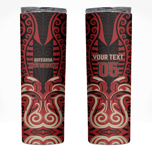 Custom Aotearoa Ngai Te Rangi Skinny Tumbler New Zealand Traditional Maori Pattern