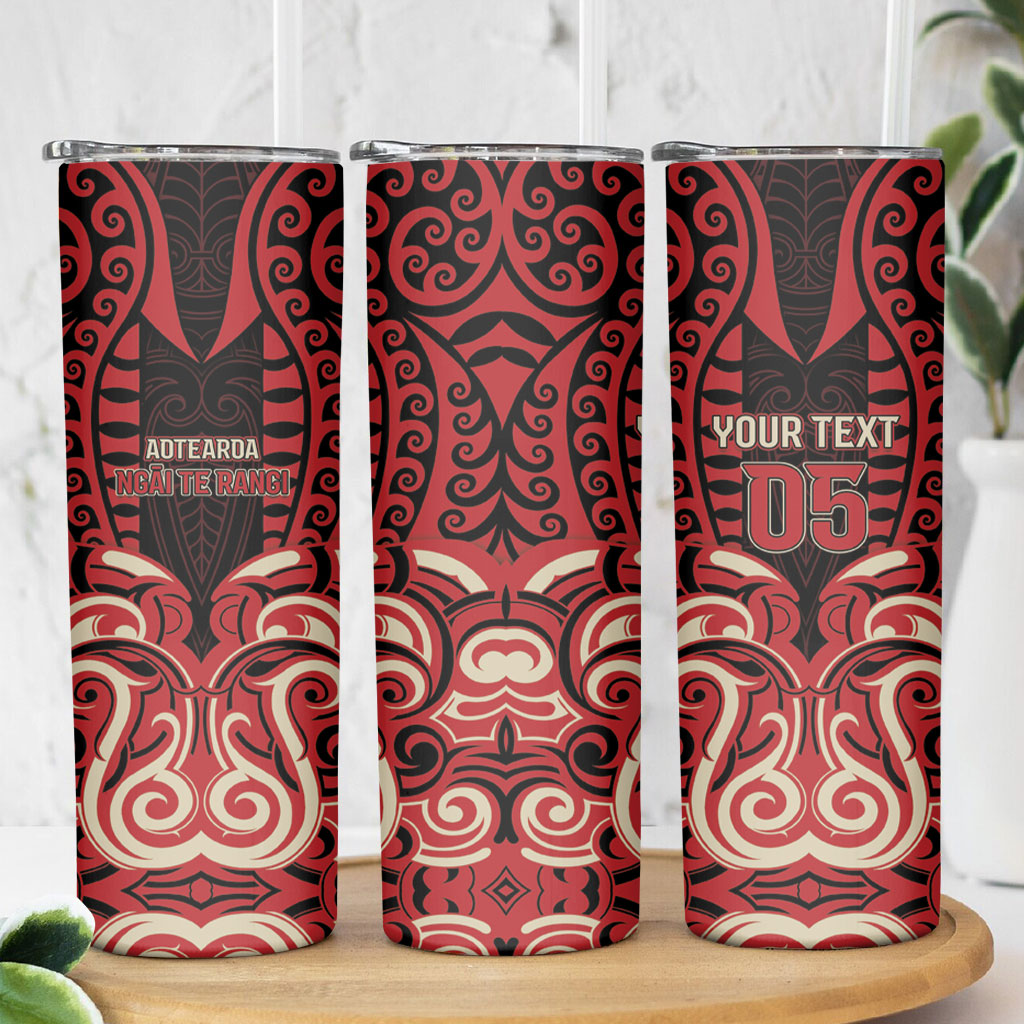Custom Aotearoa Ngai Te Rangi Skinny Tumbler New Zealand Traditional Maori Pattern