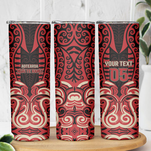 Custom Aotearoa Ngai Te Rangi Skinny Tumbler New Zealand Traditional Maori Pattern