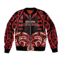 Custom Aotearoa Ngai Te Rangi Sleeve Zip Bomber Jacket New Zealand Traditional Maori Pattern
