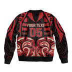 Custom Aotearoa Ngai Te Rangi Sleeve Zip Bomber Jacket New Zealand Traditional Maori Pattern