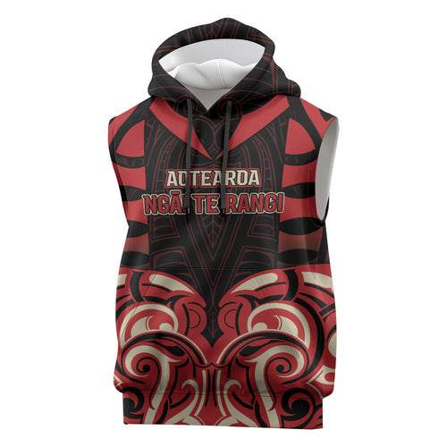 Custom Aotearoa Ngai Te Rangi Sleeveless Hoodie New Zealand Traditional Maori Pattern