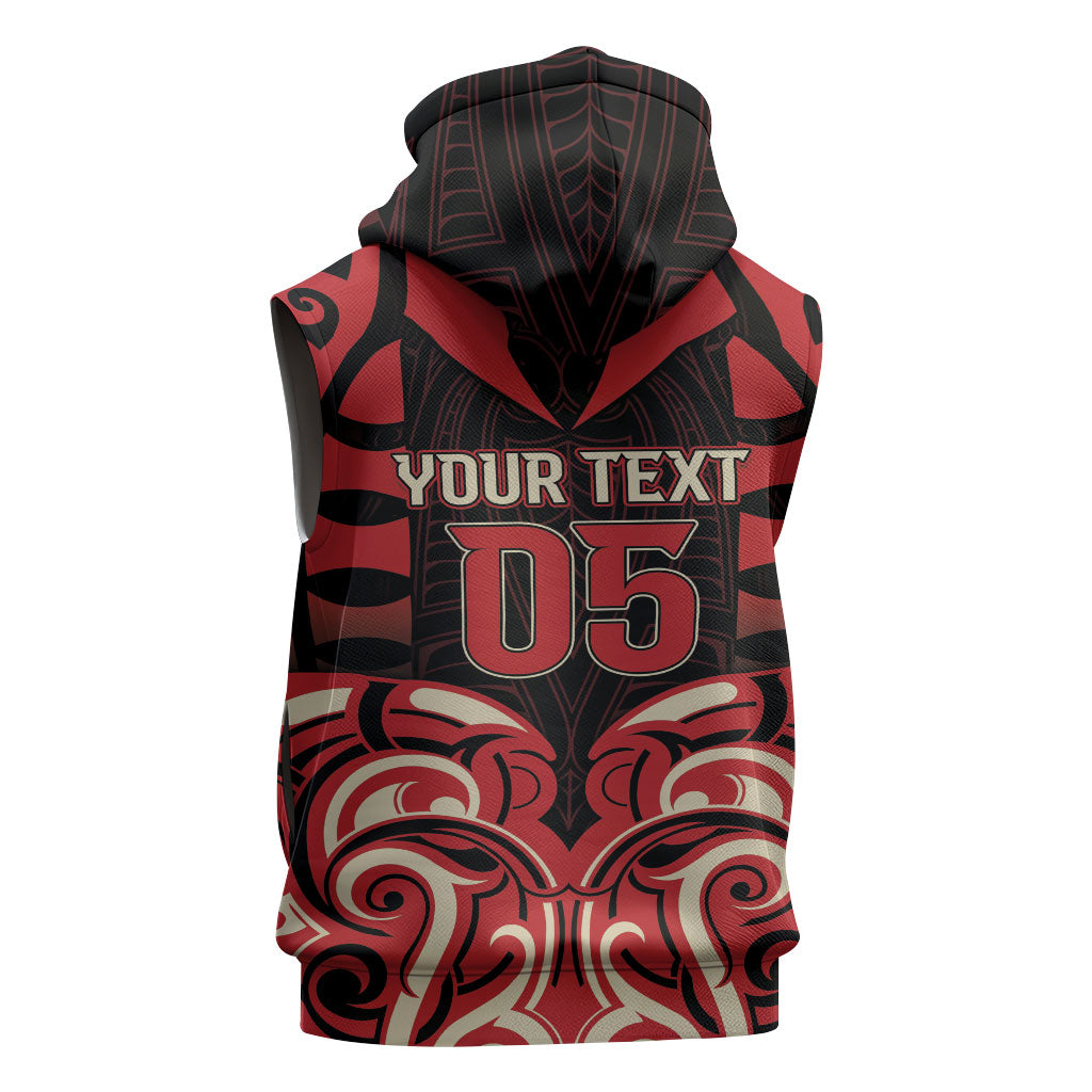 Custom Aotearoa Ngai Te Rangi Sleeveless Hoodie New Zealand Traditional Maori Pattern
