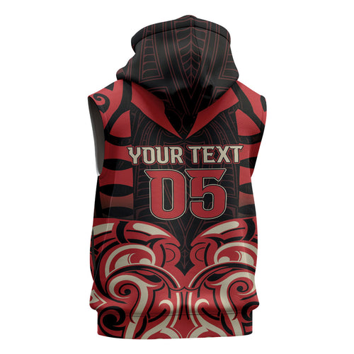 Custom Aotearoa Ngai Te Rangi Sleeveless Hoodie New Zealand Traditional Maori Pattern
