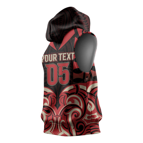 Custom Aotearoa Ngai Te Rangi Sleeveless Hoodie New Zealand Traditional Maori Pattern
