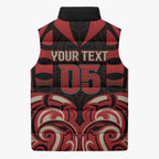 Custom Aotearoa Ngai Te Rangi Sleeveless Puffer Jacket New Zealand Traditional Maori Pattern