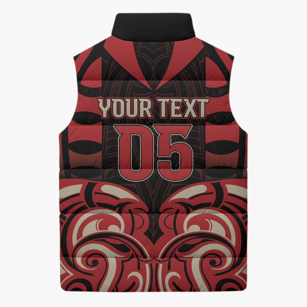 Custom Aotearoa Ngai Te Rangi Sleeveless Puffer Jacket New Zealand Traditional Maori Pattern